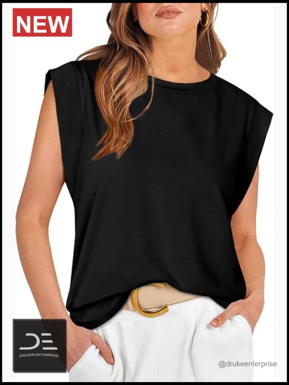 Cap Sleeve Top for Women Summer Basic Tee Business Casual Loose Fit Tank